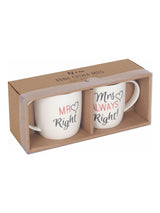 Next Something Different White Mr and Mrs Right Couples Mugs- Buy online at McGrocer