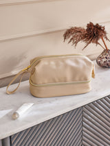 Next Faux Leather Makeup Bag With Zip Brush Compartment 24 x 15 x 11.5cm- Buy online at McGrocer