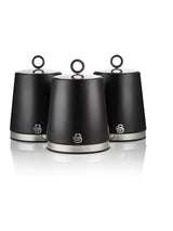 Next Swan Black Serenity Set of 3 1.3L Kitchen Storage Canisters- Buy online at McGrocer