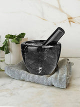 Next Interiors by Premier Black Marble Plain Pestle and Mortar Set Kitchen Utensil Set 9x12x12cm- Buy online at McGrocer