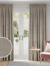 Next Jangga Stone Natural Corduroy Effect Made-to-Measure Curtains- Buy online at McGrocer