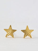Next Oliver Bonas Novie Gold Tone Waterproof Etched Star Stud Earrings- Buy online at McGrocer