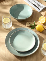Next Sage Green Hampton Stoneware Dinner Set 12 Piece- Buy online at McGrocer