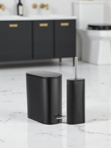 Next Showerdrape Black Fortuna 5L Soft Close Bathroom Pedal Bin and Toilet Brush Set- Buy online at McGrocer