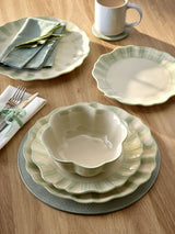 Next Sage Green Hand Painted Stripe Dinnerware Set 12 Piece- Buy online at McGrocer
