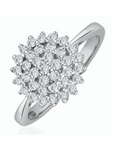 Next The Diamond Store 9K White Gold Diamond Cluster Ring 0.50ct- Buy online at McGrocer
