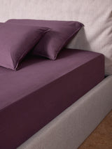 Next MADE.COM Aubergine Purple Cosy Washed Cotton Extra Deep Fitted Bed Sheet- Buy online at McGrocer