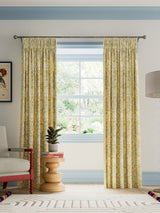 Next Land & Shore Ochre Multi Rowallane Lined Pencil Pleat Curtains 229cm x 183cm- Buy online at McGrocer