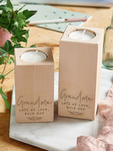 Next No Ordinary Gift Personalised Wooden Tealight Holder Set 10cm and 13cm- Buy online at McGrocer