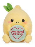 Swizzels Love Hearts lemon plush toy 14cm, UK version