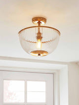 Next Gallery Home Vintage Brass Somerly Bowl Ceiling Light- Buy online at McGrocer