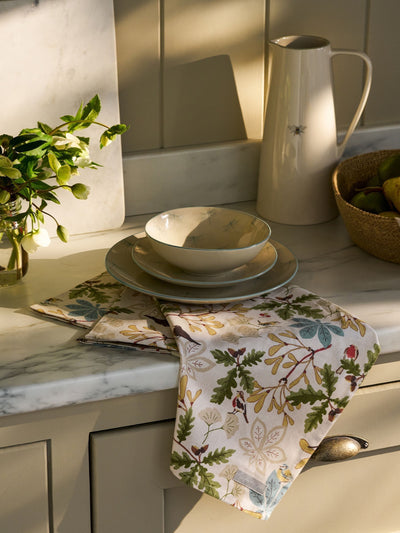 Next Sophie Allport Cream Orchard Birds Tea Towel 65cm x 45cm- Buy online at McGrocer