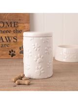 Next Widdop White Paw Prints Treat Jar- Buy online at McGrocer
