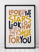 Next Sketchbook Design Look at the Stars Typography Framed Wall Art Print- Buy online at McGrocer