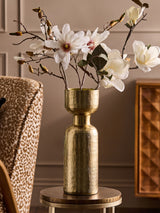 Next Gold Medium Hammered Metal Vase- Buy online at McGrocer