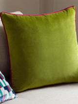 Next Furn Lime Green Meridian Velvet Cushion 55cm- Buy online at McGrocer