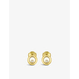selfridges Chopard Happy Diamonds 18ct Yellow Gold and 0.10ct Diamond Earrings- Buy online at McGrocer