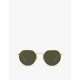 selfridges Ray-Ban RB3565 Jack Hexagonal-Frame Gold-Tone and Acetate Sunglasses- Buy online at McGrocer