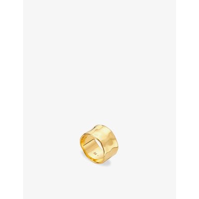 selfridges Monica Vinader Siren Muse Bold 18ct Yellow Gold Vermeil Ring- Buy online at McGrocer