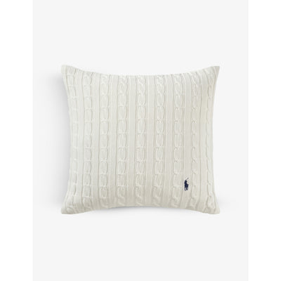 selfridges Ralph Lauren Polo Player Logo-embroidered Cotton Cushion Cover 45cm x 45cm- Buy online at McGrocer