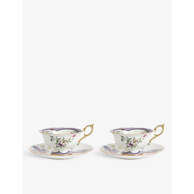 selfridges Wedgwood Fortune Floral Motif Bone China Teacup and Saucer, 150ml- Buy online at McGrocer