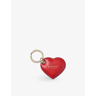 selfridges Aspinal of London Heart-shaped Pebbled-leather Keyring 6.3cm x 8.2cm- Buy online at McGrocer