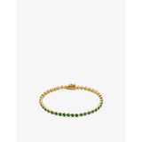 Gemstone Essential Tennis 18ct yellow gold-plated vermeil sterling-silver and green onyx bracelet - S