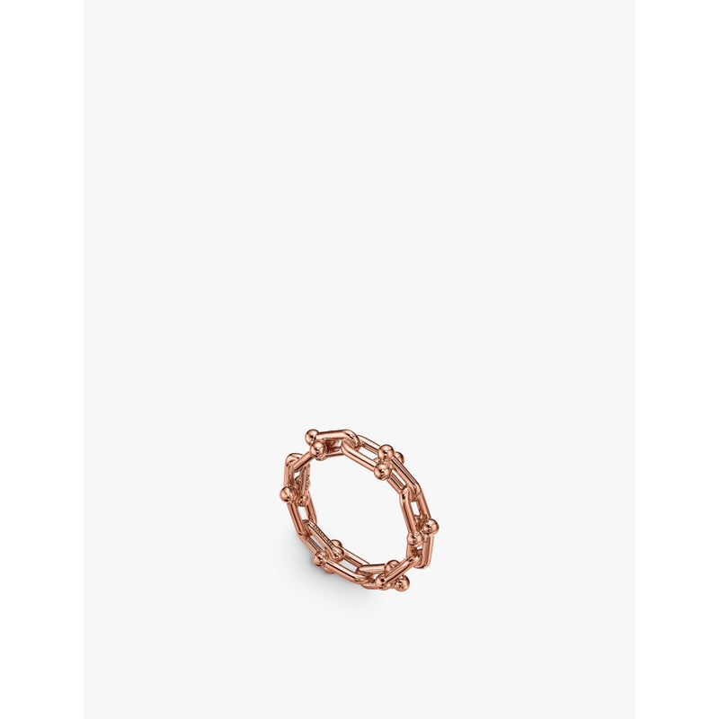 Tiffany HardWear Micro Link 18ct rose-gold ring - L