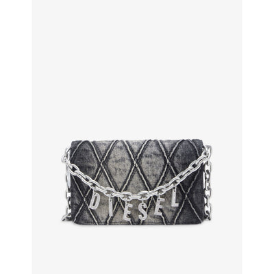 selfridges Diesel Charm D Quilted Denim Strap Wallet- Buy online at McGrocer
