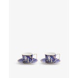 selfridges Wedgwood Renaissance Gold Patterned Set of Two Bone China Teacup and Saucer Set 250ml- Buy online at McGrocer