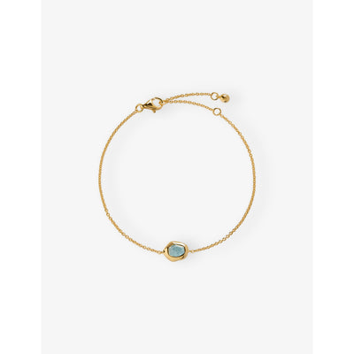 selfridges Monica Vinader Odyssey Aquamarine 18ct Yellow Gold Vermeil Chain Bracelet- Buy online at McGrocer