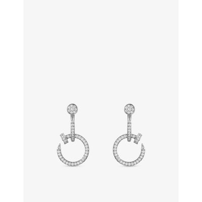 selfridges Cartier Juste un Clou 18ct White-Gold and 1.45ct Brilliant-Cut Diamond Earrings- Buy online at McGrocer