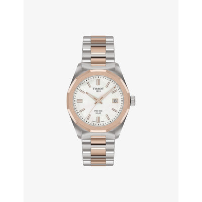 selfridges Tissot PRC 100 Solar Gold-Plated Stainless Steel Quartz Watch 34mm- Buy online at McGrocer