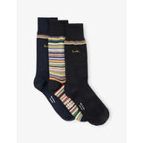 selfridges Paul Smith Signature Gold Striped 3-Pack Cotton-Blend Socks- Buy online at McGrocer