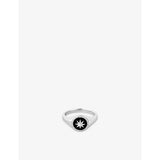 selfridges Astrid & Miyu Star Sterling Silver Cubic Zirconia and Agate Signet Ring 1cm Width- Buy online at McGrocer