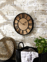 Next Natural Black Bronx Wooden Wall Clock 30cm- Buy online at McGrocer