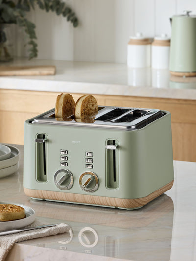 Next Sage Green Bronx 4 Slice Toaster- Buy online at McGrocer