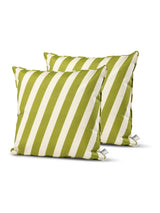 Next B-Cushions Extreme Lounging Olive Green Oblique Stripe Outdoor Cushions 2 Pack 50x50cm- Buy online at McGrocer