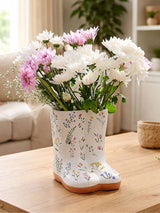 Next Widdop White Ceramic Vase Floral Wellies Small- Buy online at McGrocer
