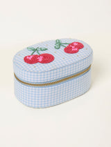 Next FatFace Blue Beaded Cherry Gingham Jewellery Box- Buy online at McGrocer