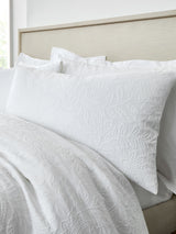 Next Bianca White Fleur Matelassé Jacquard Cotton Duvet Cover Set- Buy online at McGrocer