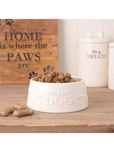 Next Widdop White Paw Prints The Best Dog Large Dog Bowl- Buy online at McGrocer
