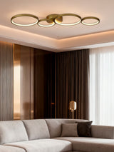 Next Searchlight Aflix Metallic Gold 4 Light LED Flush Ceiling Light- Buy online at McGrocer