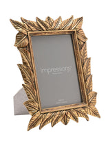 Next Widdop Golden Orange Leaf Design 4x6 Resin Photo Frame- Buy online at McGrocer