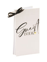 Next Widdop White Single Ring Bound Linen Guest Book- Buy online at McGrocer