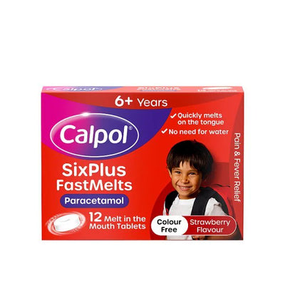 Superdrug Calpol 6+ Years Fastmelts Strawberry Flavour Tablets 12s- Buy online at McGrocer