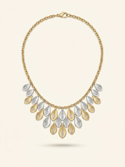 selfridges Cartier Grain de Café 18ct White and Yellow Gold 0.57ct Diamond Necklace- Buy online at McGrocer