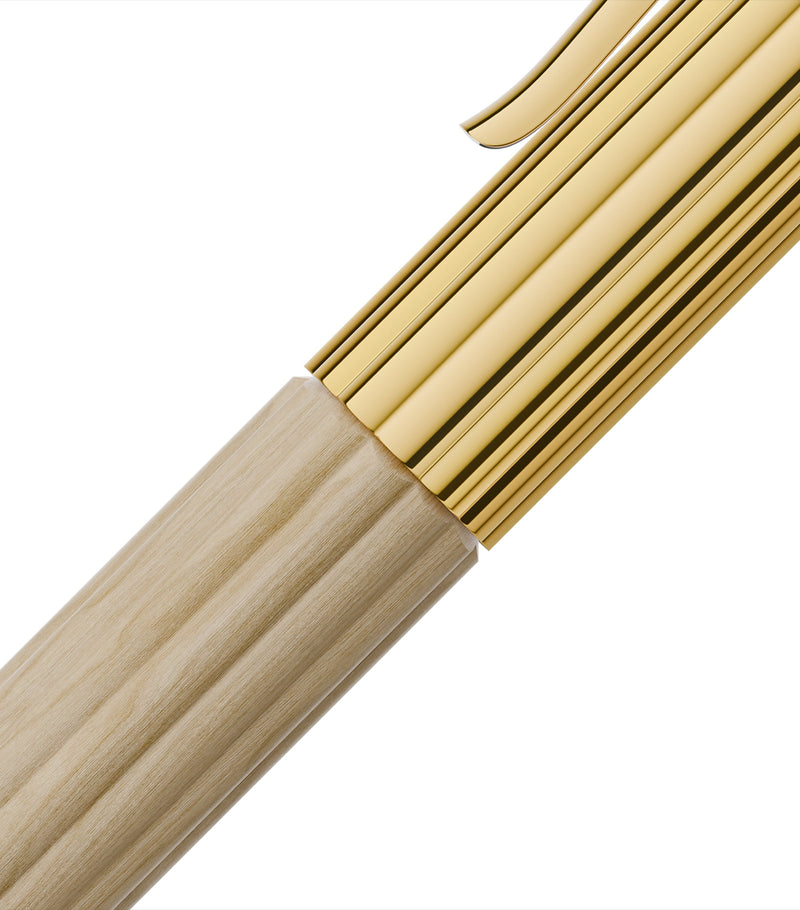 Gold-Trim Hornbeam Wood Bloom Fountain Pen