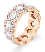 Harrods David Morris Rose Gold and Pink Diamond Rose Cut Eternity Ring- Buy online at McGrocer
