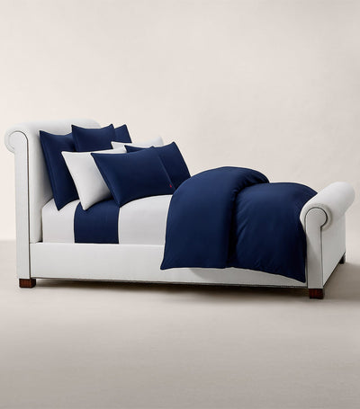 Harrods Ralph Lauren Home Cotton Player Euro King Fitted Sheet 160cm x 200cm- Buy online at McGrocer